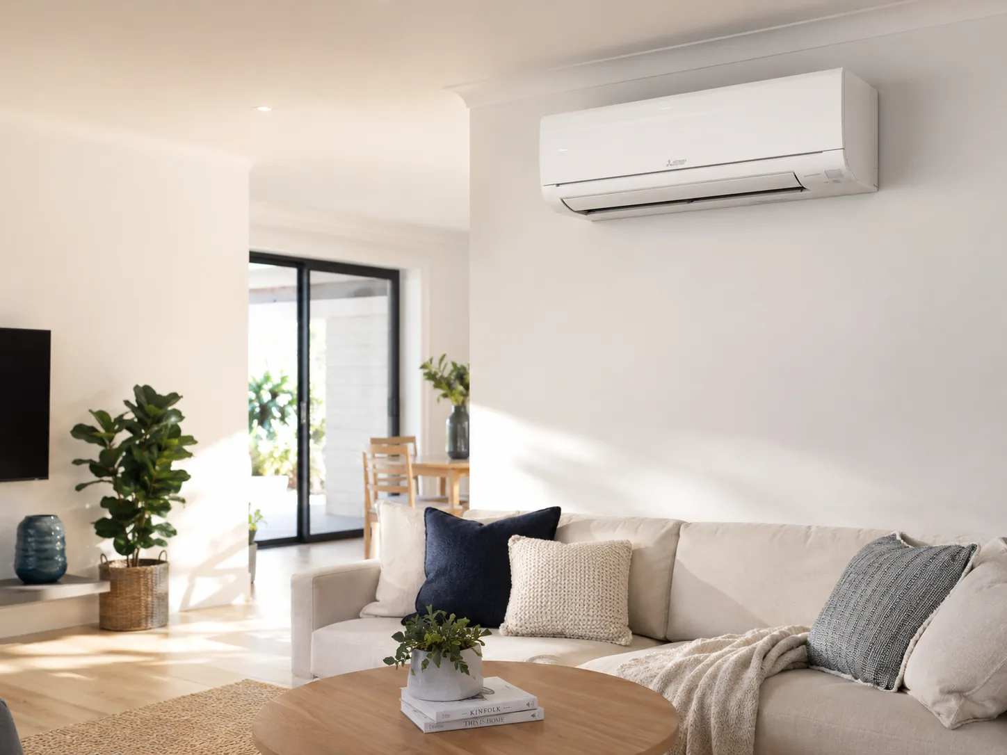 Modern split system air conditioner installed in a Perth home